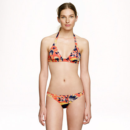 J.Crew HIBISCUS FLORAL SCULPTED HALTER TOP item a7949