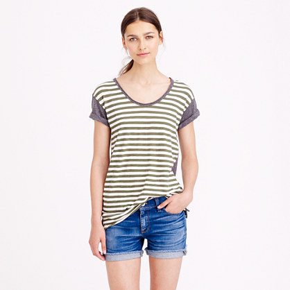 J.Crew VINTAGE COTTON COLORBLOCK STRIPE TEE item b0408