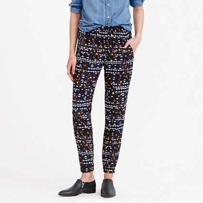 J.Crew TURNER PANT IN HIDDEN FLORAL item b0839 in Midnight Shadow August 2014 Candace Rose
