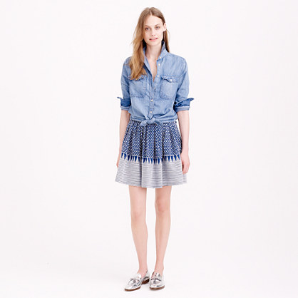 J.Crew CARDIGAN™ SOLANGE EMBROIDERED SKIRT item b2615 in Navy