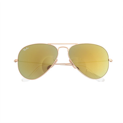 RAY-BAN® AVIATOR SUNGLASSES WITH POLARIZED MIRROR LENSES item b3058 in flash gold