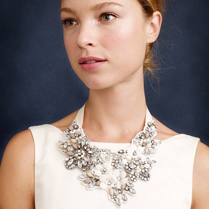 J.Crew CRYSTAL AND FLOWER BIB NECKLACE item b3164 in Crystal Ivory
