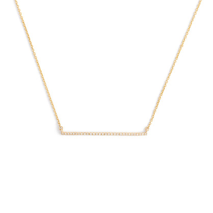 GABRIELA ARTIGAS® 14K GOLD BAR AND WHITE DIAMONDS NECKLACE item b5078 in Yellow Gold