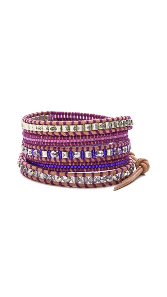 Chan Luu Beaded Wrap Bracelet in Purple