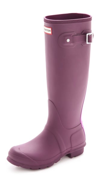 Hunter Boots Original Stripe Boots in Bright Plum.
