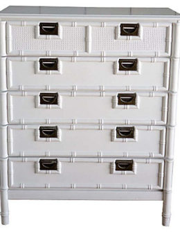 ONE KINGS LANE SHOPS Faux-Bamboo White Lacquered Dresser in White