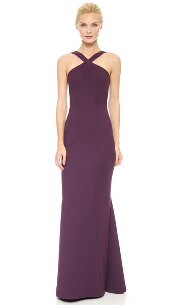 Zac Posen Jersey Halter Gown in Amethyst