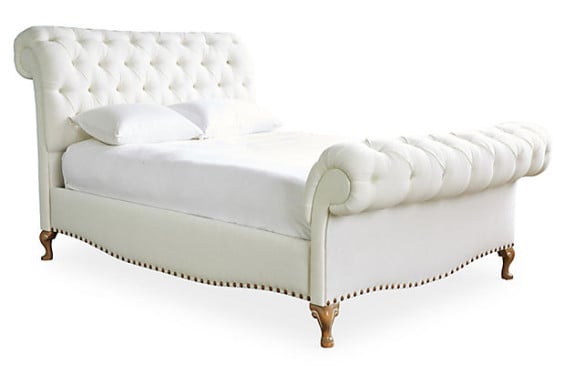 STYLISH UPHOLSTERY Burton Eloise Tufted Bed, White