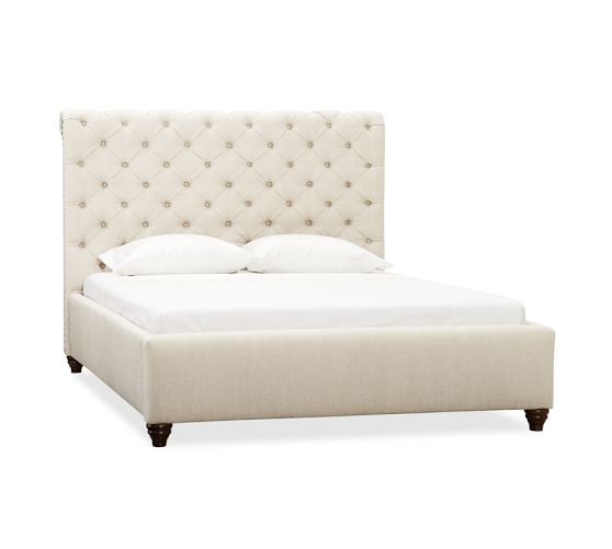 CHESTERFIELD UPHOLSTERED BED & HEADBOARD Pottery Barn