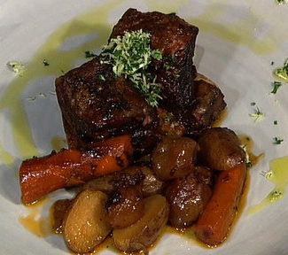 Learn how to prepare chef Michael Symon and Mario Batali's braised short ribs with pearl onions and potatoes as seen on "The Chew" Tuesday, September 23rd, 2014!