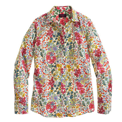 J.Crew PERFECT SHIRT IN LIBERTY EDNA FLORAL item a9907 in Vintage Red Multi