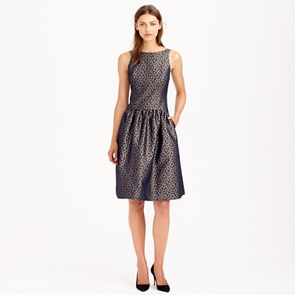 J.Crew COLLECTION DAISY JACQUARD DRESS item a9979 in Navy