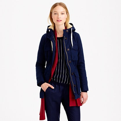 J.Crew SHERPA-HOODED PARKA item b0110 in Navy Blue