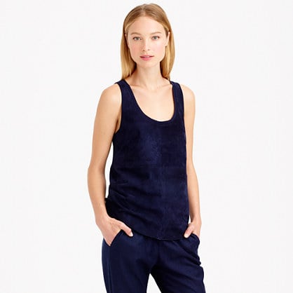 J.Crew COLLECTION SUEDE-FRONT TANK item b0461 in Navy Blue