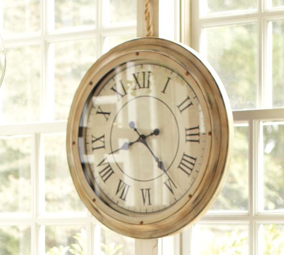 WHITE STATION CLOCK. Pottery Barn