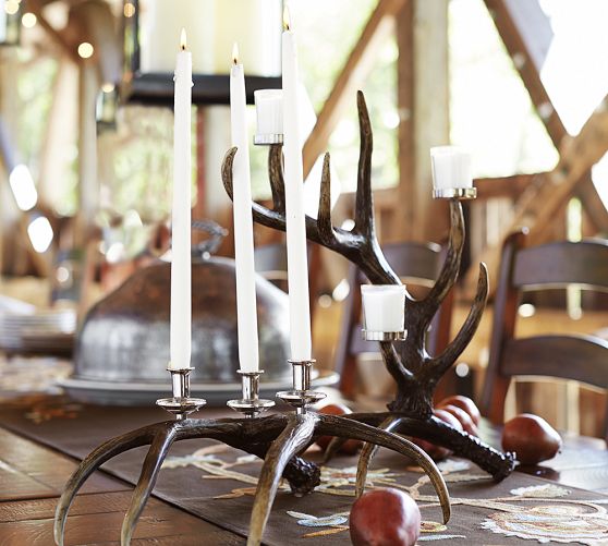 FAUX ANTLER CANDELABRA. Pottery Barn