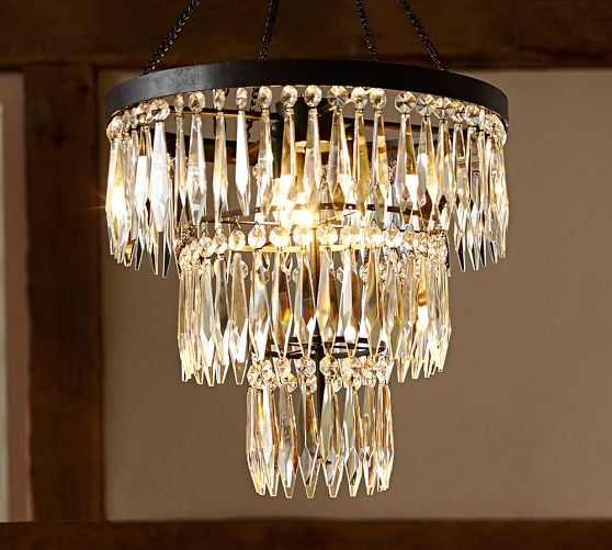 ADELE CRYSTAL LARGE CHANDELIER. Pottery Barn