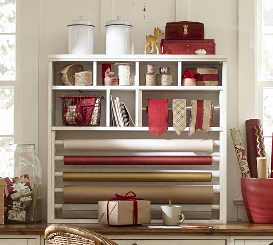 Whitney Wrapping Paper Hutch in White. Pottery Barn