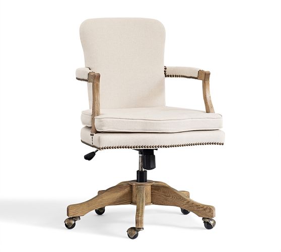 BROCK UPHOLSTERED SWIVEL DESK CHAIR. Pottery Barn