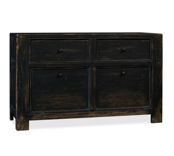 DAWSON LATERAL FILE CABINET in Black. Pottery Barn