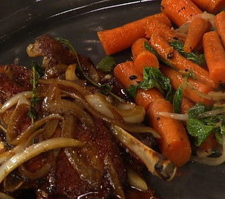Learn how to make "The Chew" chef Michael Symon's delicious pan-fried pork chops with minted carrots and brussels sprouts au gratin as seen on "The Chew" on Tuesday, September 30th.