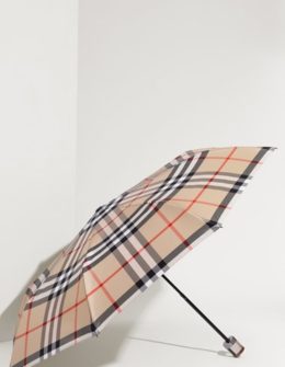 Burberry London Compact Umbrella in Camel Check Nordstrom Candace Rose Candieanderson.com