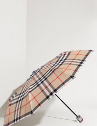 Burberry London Compact Umbrella in Camel Check Nordstrom Candace Rose Candieanderson.com