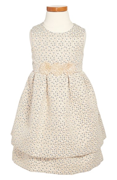 Pippa & Julie Sleeveless Brocade Dress (Toddler Girls) in Silver
