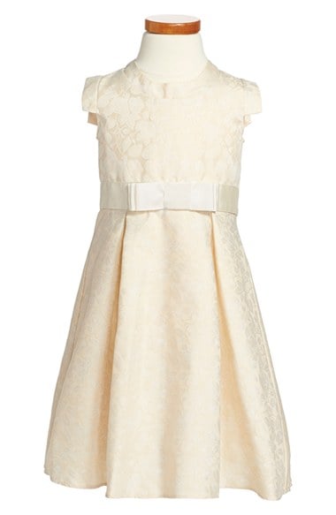 Dorissa Sleeveless Floral Jacquard Dress (Toddler Girls) in Gold/Ivory