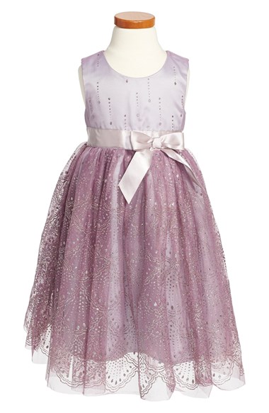 Zunie Glitter Tulle Dress (Toddler Girls & Little Girls) in Dusty Lilac