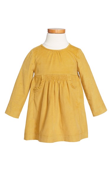 Burberry Corduroy Dress (Toddler Girls) in Lemon Quartz