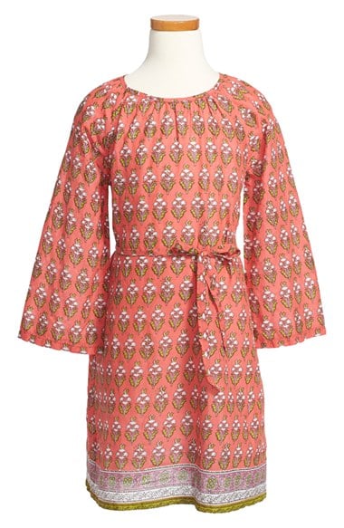Peek 'Vanessa' Long Sleeve Dress (Toddler Girls) in Orange