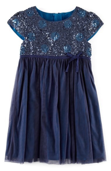 Mini Boden Sequin Party Dress (Little Girls & Big Girls) In Navy