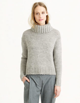 J.Crew CHUNKY TURTLENECK SWEATER item b5875 in Hthr Nickel