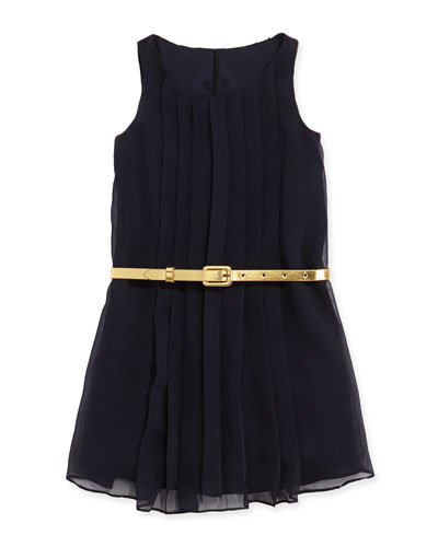 Ralph Lauren Childrenswear Sleeveless Pleated Chiffon Dress