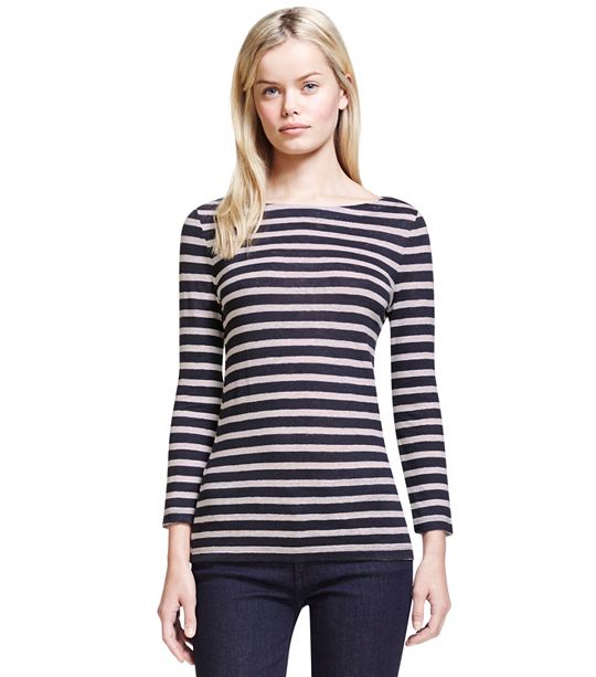 Tory Burch virginia TOP in SAILOR STRIPE A MED NAVY