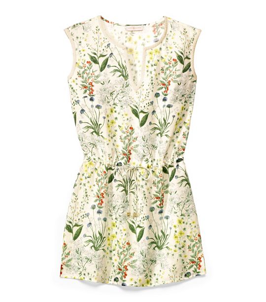 Tory Burch Tomino Dress in WATERCOLOR BOTANICAL HALF DROP SCALE A