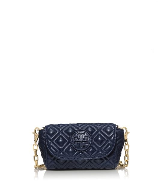 Tory Burch marion QUILTED CROSS-BODY in Normandy Blue