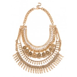 Amazon Medallion Bib Statement Necklace