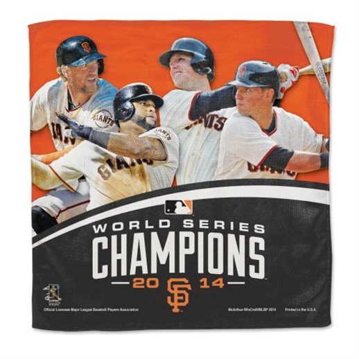 Hunter Pence, Pablo Sandoval, Buster Posey and Joe Panik 2014 San Francisco Giants World Series Champions towel