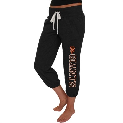 San Francisco Giants Ladies Black Flashback French Terry Capri Pant