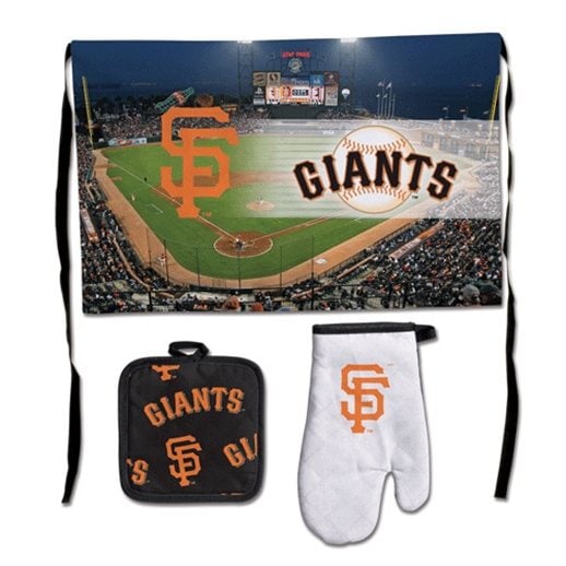 San Francisco Giants Premium BBQ Apron, Oven Mitt and Potholder Set