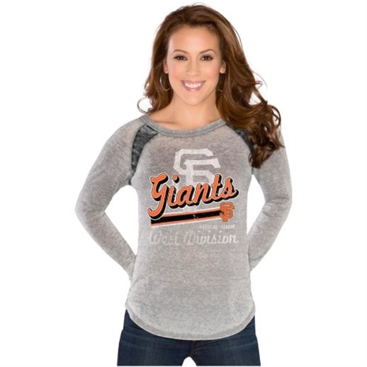 Touch by Alyssa Milano San Francisco Giants Ladies Formation Long Sleeve Burnout T-Shirt - Ash