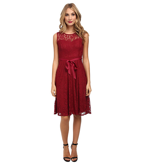 Gabriella Rocha Faith Lace Sleeveless Dress in Wine