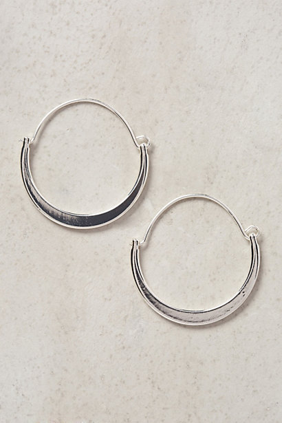Silver Crescent Moon Hoops $24.00 Retail for ($32.00). Anthropologie
