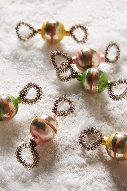 Tinsel Ball Ornament Set. Anthropologie 