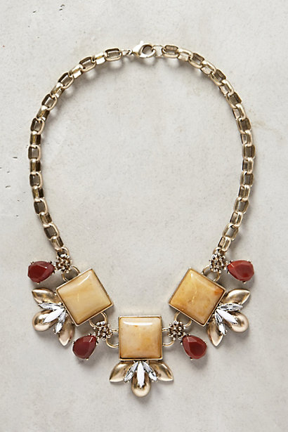Piedra Bib Necklace in Neutral Motif. Anthropologie