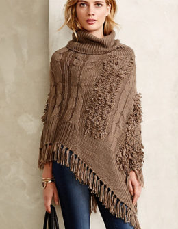 Orcas Poncho Sweater in Taupe