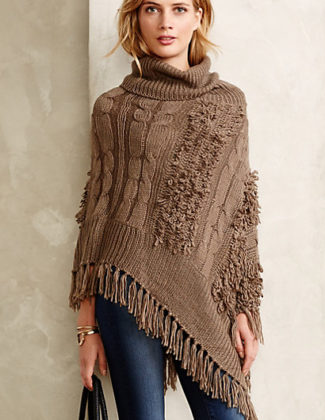 Orcas Poncho Sweater in Taupe
