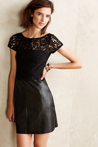 Grand Street Little Black Fit and Flare Lace and Vegan Leather Dress by Bailey 44